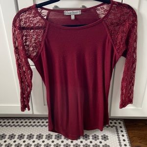 Crave Fame by Almost Famous Medium shirt with 3/4 lace sleeves